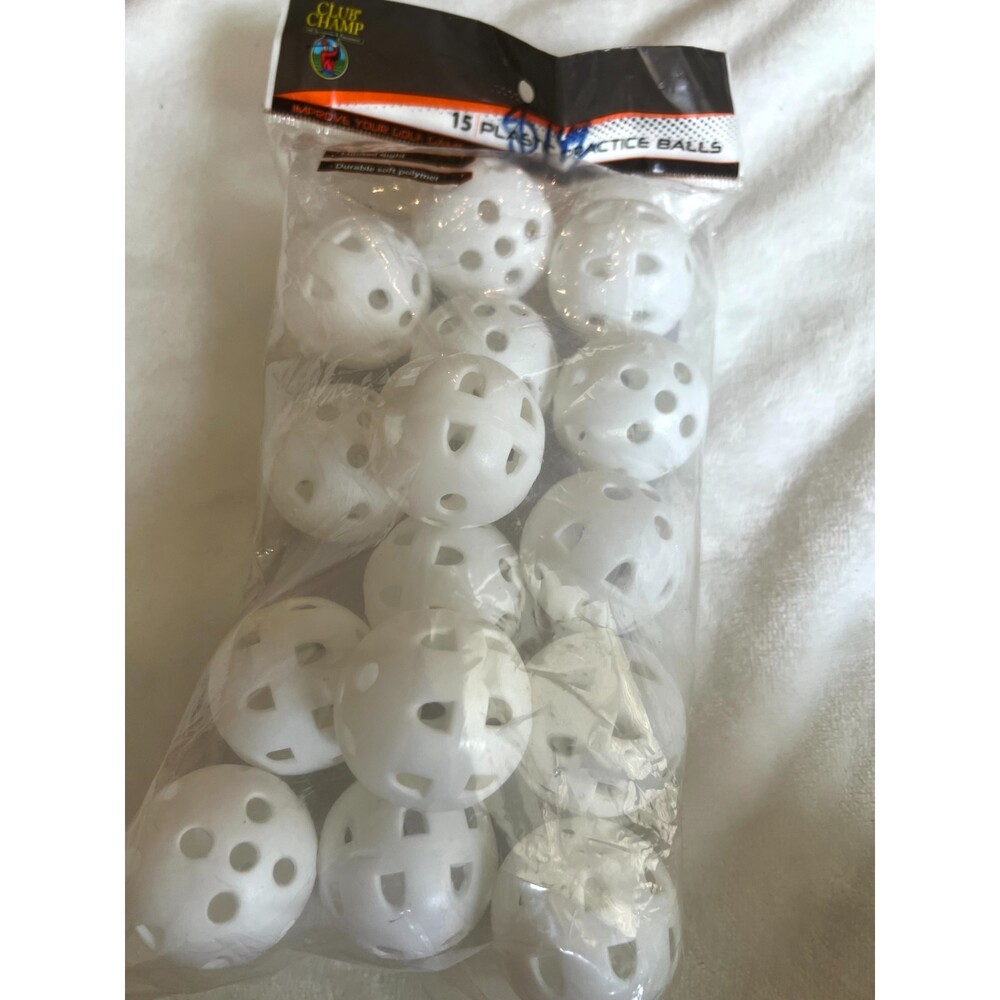 Club Champ Durable Golf Soft Polymer Limited Flight 15 Plastic Practice Balls